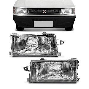 Par de Faróis Fiat Uno Fiorino Elba Prêmio lente de Vidro 1991 a 2003