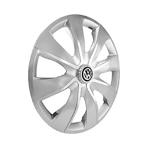 Calota Esportiva aro 13 Prime Prata emblema Volkswagen