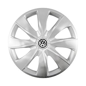 Calota Esportiva aro 13 Prime Prata emblema Volkswagen