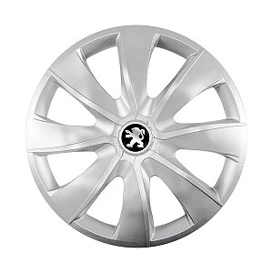 Calota Esportiva aro 14 Prime Prata emblema Peugeot