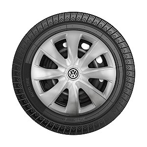 Jogo Calota Esportiva aro 14 Prime Prata emblema Volkswagen