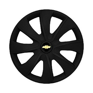 Calota Esportiva aro 14 Prime Preta Fosca Emblema GM Preto
