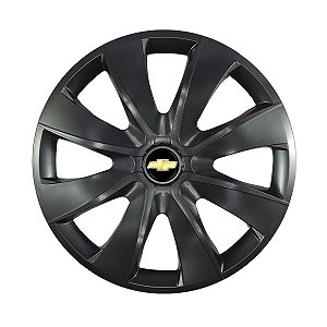 Calota Esportiva aro 14 Prime Grafite Emblema GM Preto