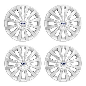 Jogo Calota Esportiva aro 13 Passat CC Prata emblema Ford Prata