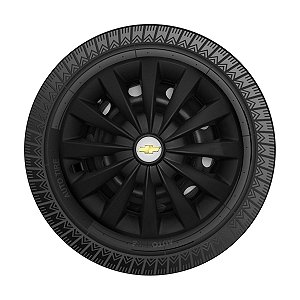 Calota Esportiva aro 13 Passat CC Preta Fosca emblema GM Prata