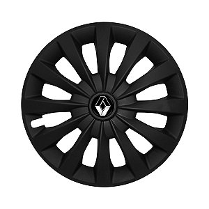 Calota Esportiva aro 13 Passat CC Preta Fosca emblema Renault preto