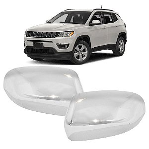 Aplique Capa Cromada de Retrovisor Jeep Compass 2017 a 2022