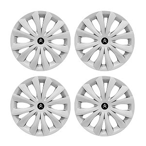 Jogo Calota Aro 14 Citroen C3 e C4 2014/2015 Prata