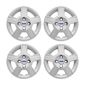 Jogo Calota Aro 14 Ford Fiesta Hatch Sedan 2008/2010 prata