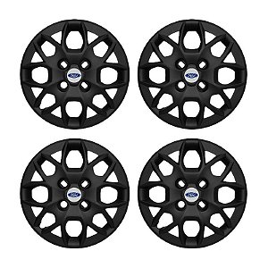 Jogo Calota Aro 14 Ford Ka+ Ka Sedan 2015/2018 preta fosca