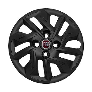 Jogo Calota aro 14 Fiat Argo 2017/2020 preta fosca emblema resinado