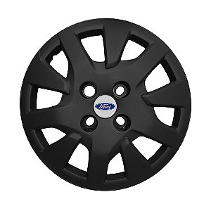 Calota Aro 14 Preta Fosca Ka Hatch Sedan 2019 2020 Com Emblema