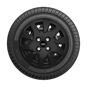 Calota Aro 14 Preta Fosca Ka Hatch Sedan 2019 2020 Com Emblema