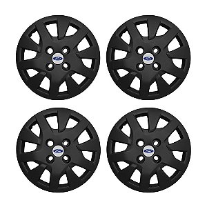 Jogo Calota Aro 14 Ka Hatch Sedan 2019 2020 Preta Fosca