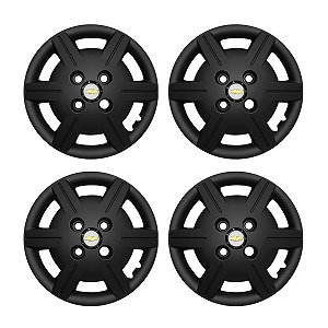 Jogo Calota Aro 13 Chevrolet Corsa Classic 2012/2015 Preta Fosca