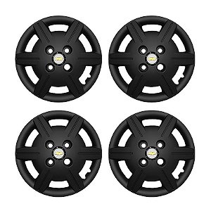 Jogo Calota Aro 13 Chevrolet Corsa Classic 2012/2015 Preta Fosca