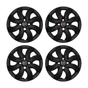 Jogo Calota aro 14 Fiat Palio Attractive 2012/2013 preta fosca