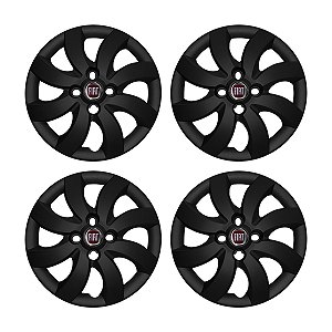 Jogo Calota aro 14 Fiat Palio Attractive 2012/2013 preta fosca