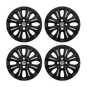 Jogo Calota aro 14 VW Gol G7 modelo 2017/2018 Preta Fosca