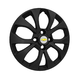 Jogo Calota aro 15 Chevrolet Onix Prisma 2017/2019 Preta Fosca