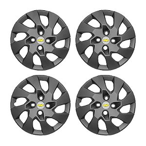 Jogo Calota aro 14 Chevrolet Onix Prisma Grafite fosca