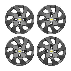 Jogo Calota aro 14 Chevrolet Onix Prisma Grafite fosca
