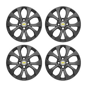 Jogo Calota aro 15 Chevrolet Onix Prisma 2017/2019 Grafite Fosca