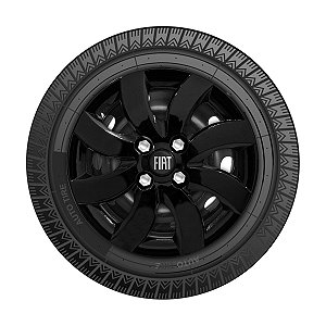 Calota Aro 14 Fiat Palio 2012 Até 2018 Preta Brilhante