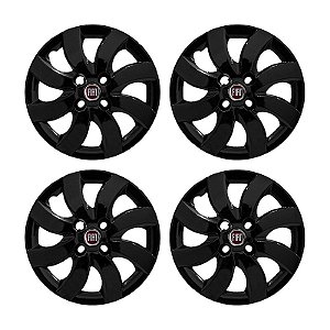 Jogo Calota aro 14 Fiat Palio Attractive 2012/2013 preta brilhante