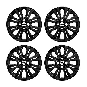 Jogo Calota aro 14 VW Gol G7 Modelo 2017/18 Preta Brilhante