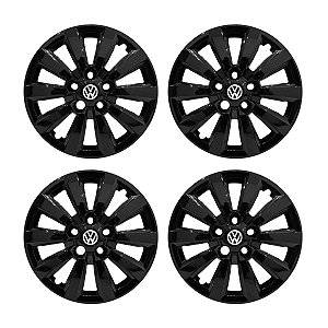 Jogo Calota Aro 14 Vw Fox/Polo 2014/2015 Preta Brilhante