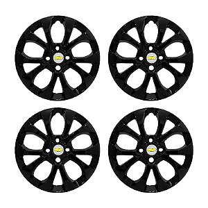 Jogo Calota aro 14 Chevrolet Onix Prisma 2017/2019 Preta Brilhante