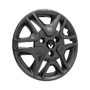 Jogo Calota Aro 14 Renault Kwid 2017/2022 Grafite Brilhante