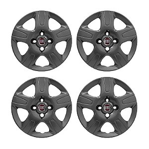 Jogo Calota aro 14 Fiat Strada 2013/2020 grafite brilhante