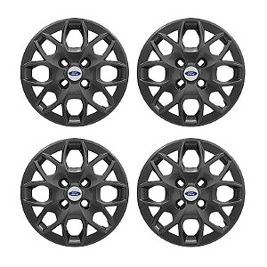 Jogo Calota Aro 14 Ford Ka+ Ka Sedan 2015/2018 grafite brilhante