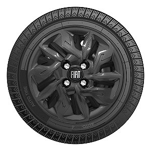 Calota Aro 14 Fiat Argo 2017 Até 2020 Grafite Brilhante