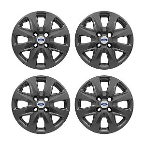 Jogo Calota Aro 14 Ford Ka+ Ka 2015/2018 grafite brilhante