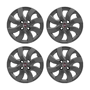 Jogo Calota aro 14 Fiat Palio Attractive 2012/2013 grafite brilhante
