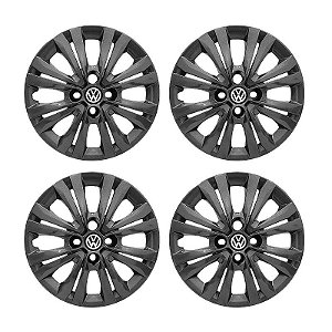 Jogo Calota aro 14 VW Gol G7 Modelo 2017/18 Grafite Brilhante