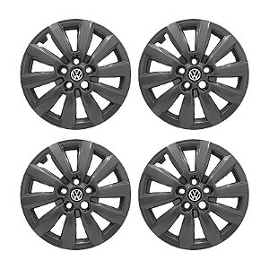 Jogo Calota Aro 14 Vw Fox/Polo 2014/2015 Grafite Brilhante