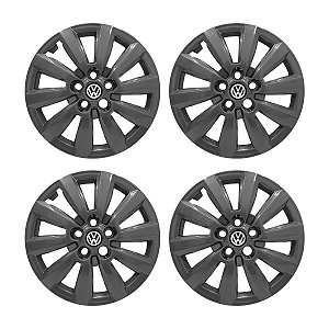 Jogo Calota Aro 15 Vw Space Fox Polo Fox 2014/2015 Grafite Brilhante
