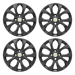 Jogo Calota aro 14 Chevrolet Onix Prisma 2017/2019 Grafite Brilhante