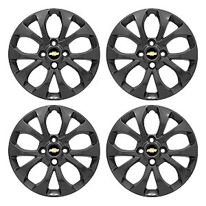 Jogo Calota aro 14 Chevrolet Onix Prisma 2017/2019 Grafite Brilhante