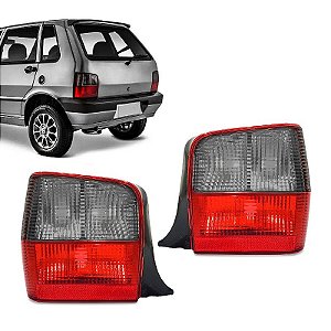 Par Lanterna traseira Fiat Uno 2004 a 2010 Rubi/Fumê
