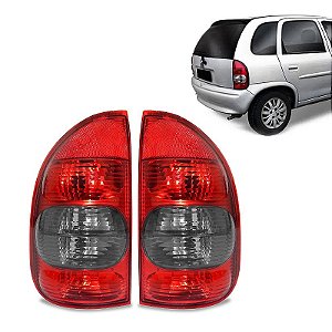 Par Lanterna Corsa Hatch 4 Portas Wagon Pickup 2000 Até 2004 Rubi Fumê