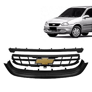 Grade Radiador Corsa Classic 2009 A 2010 3 Peças Com Emblema