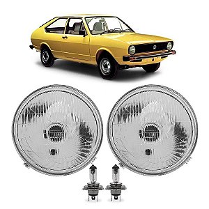 Par Farol lente de Vidro + lâmpada H4 VW Passat 1974 a 1978