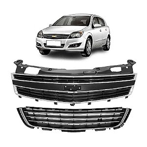 Grades do radiador/para-choque GM Vectra 2009 a 2012 com frisos cromados