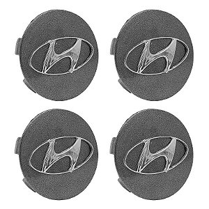 Jogo Calotinha 56mm Centro de Roda KRMAI Hyundai Creta PCD Grafite
