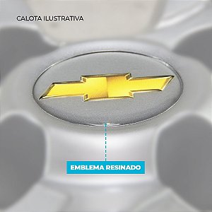 Calota Aro 15 Gm Agile 2010 2011 2012 2013 Prata + Emblema